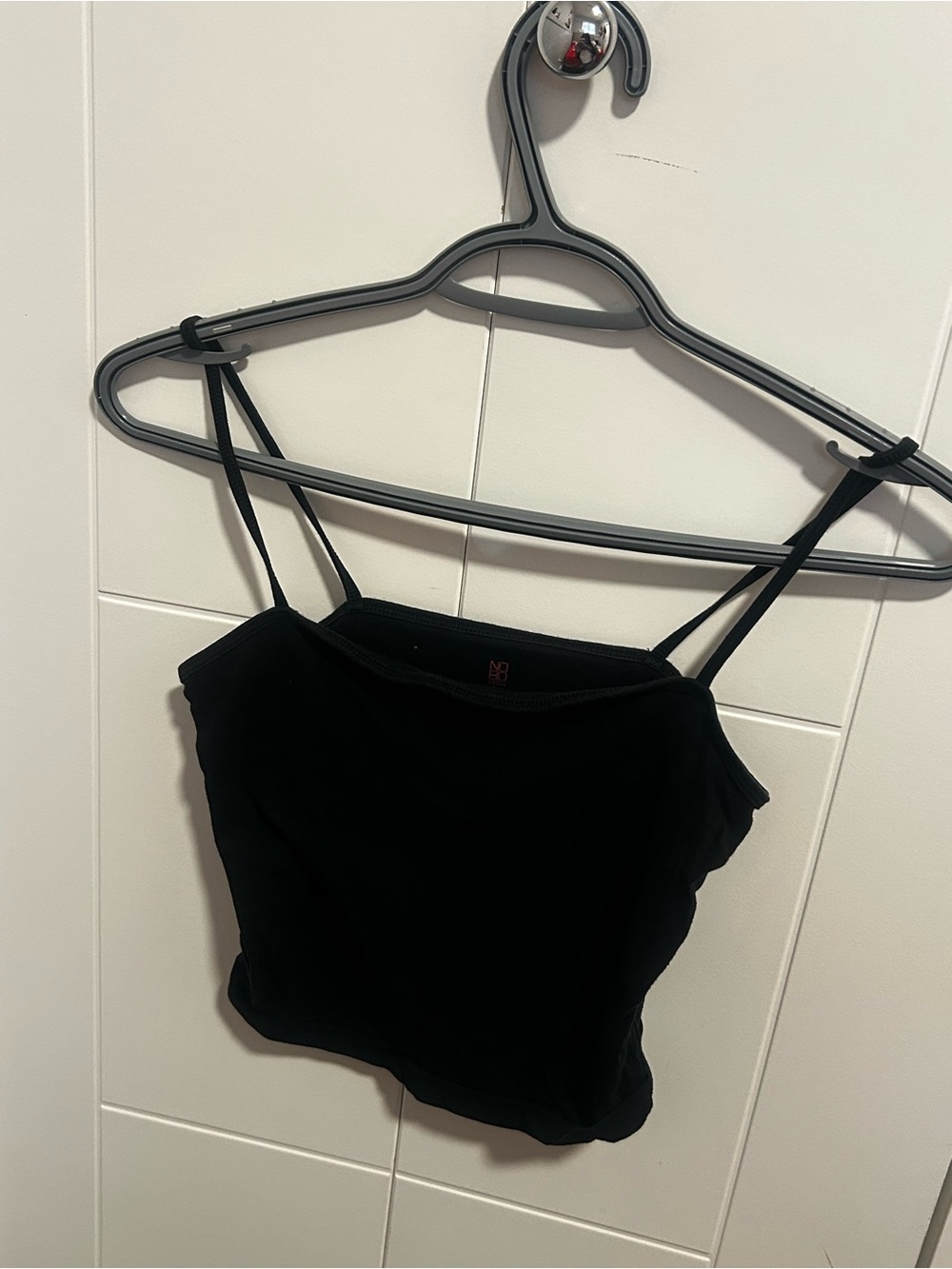 No Boundaries Black Double-Strap Crop Camisole